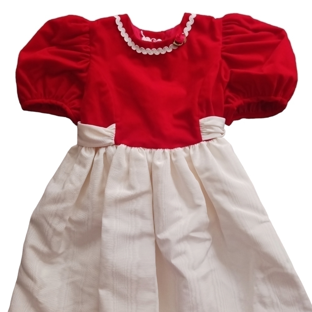 Youngsport Red Velvet Ivory Taffeta Dress - Picture 7 of 12
